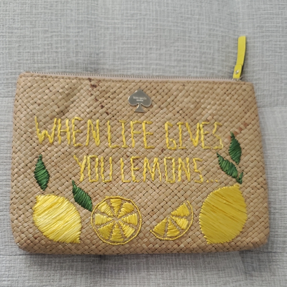 Kate Spade Lemons Straw Clutch